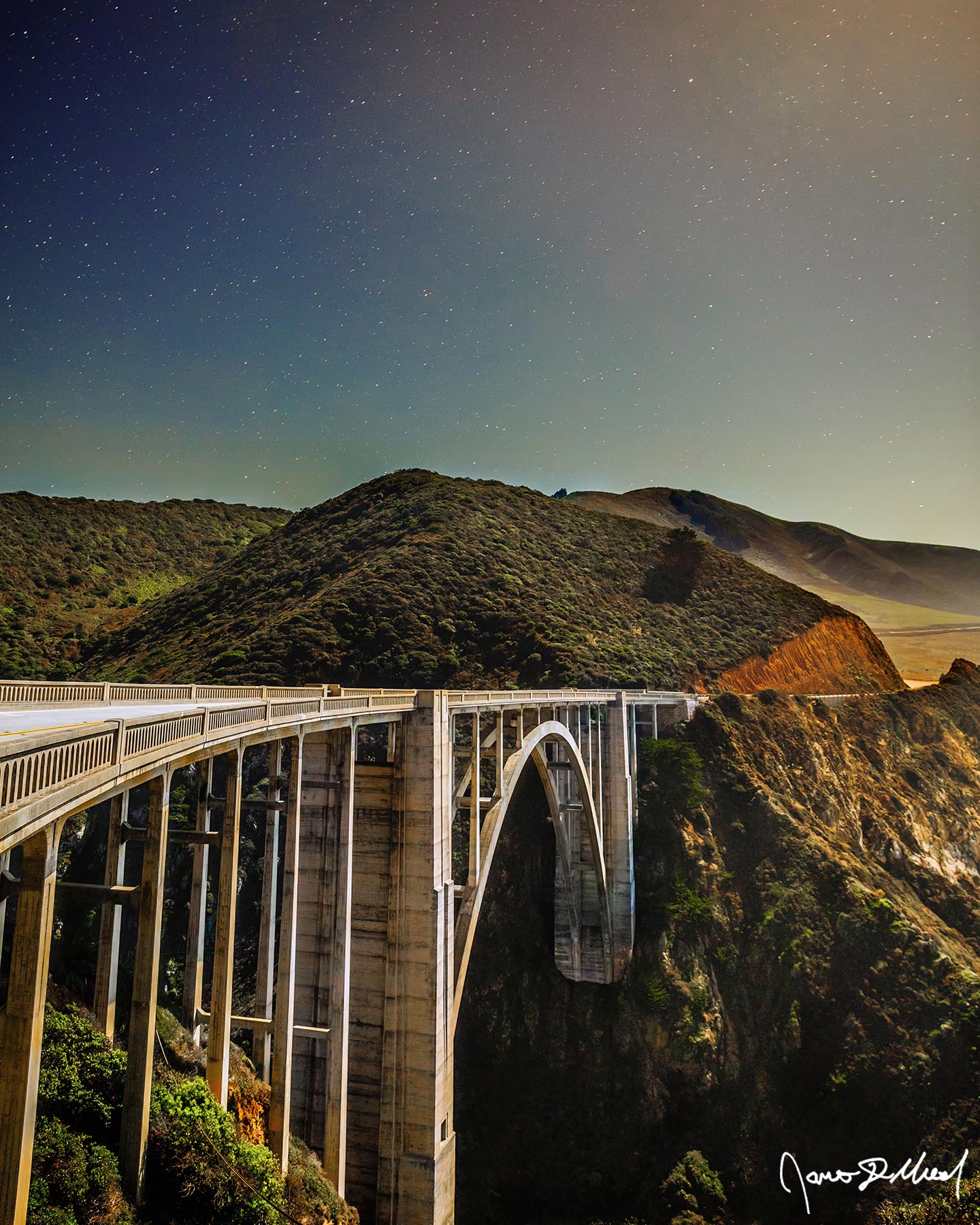 Bixby by Moonlight - Bixby Bridge under Moonlight, Big Sur, California Moonlight illuminates the famous Bixby Bridge along Highway 1 in Big Sur, California