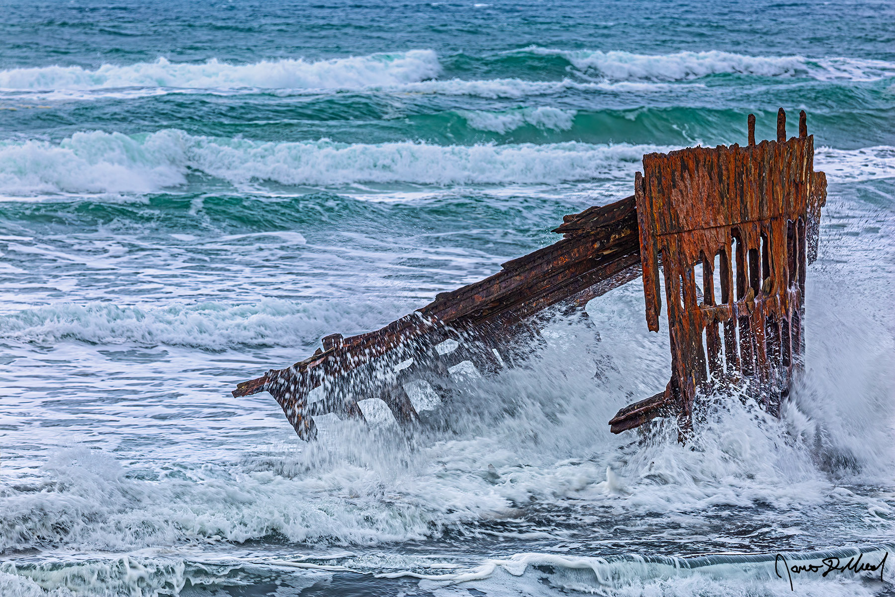Iron Frenzy Waves pound the Wreck of the Peter Iredale during King Tides along the North Oregon Coast.